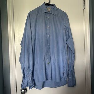 Thomas Pink Blue Two Fold Formal Dress Shirt